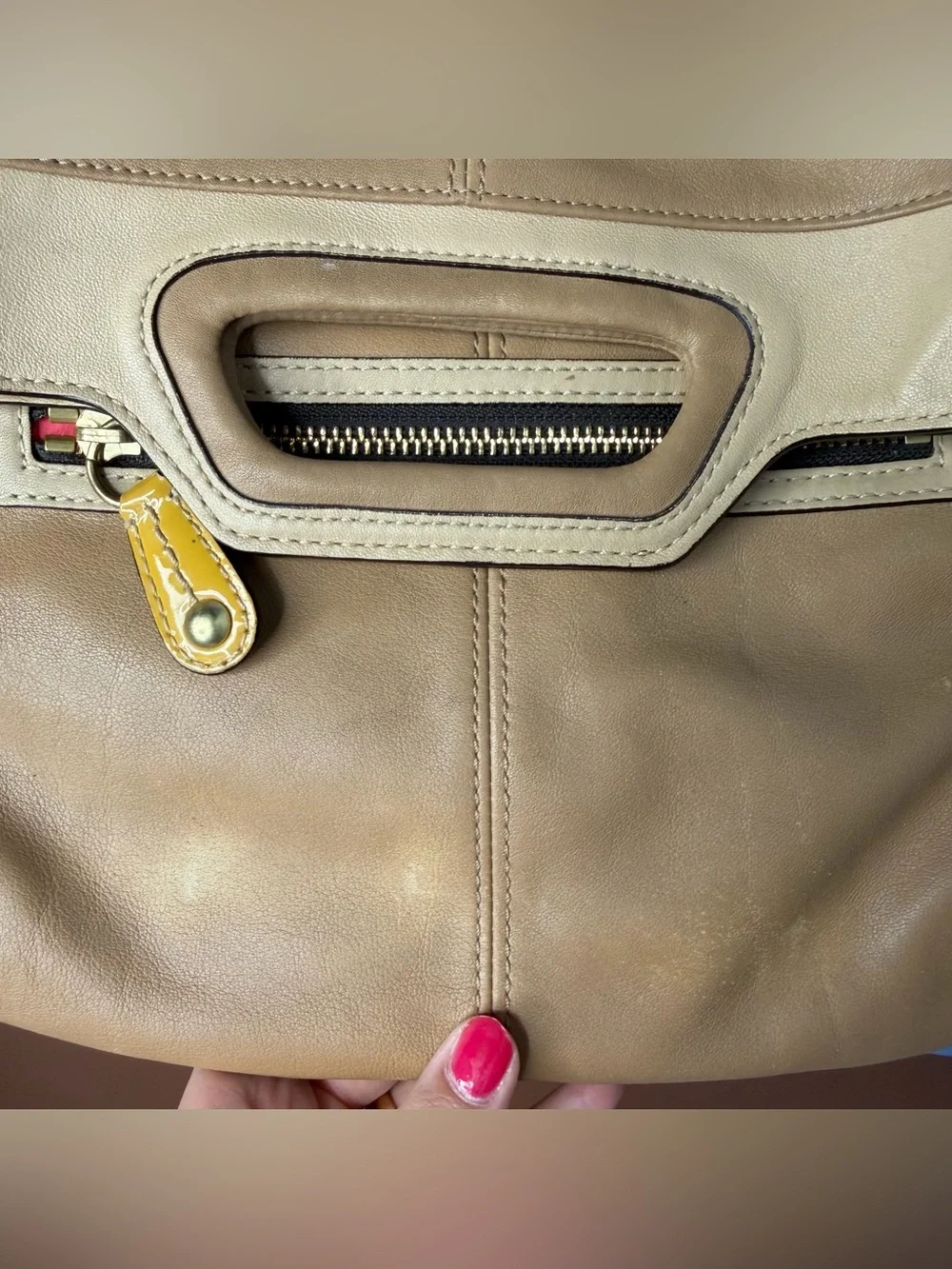 Coach Bonnie Leather Foldover Bag 13388 - Tan Crossbody Purse - Y2K Shoulder Bag